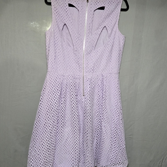 Betsey Johnson Lavender Eyelit Dress Size‎ 12, Cut out Summer Dress - Picture 3 of 14